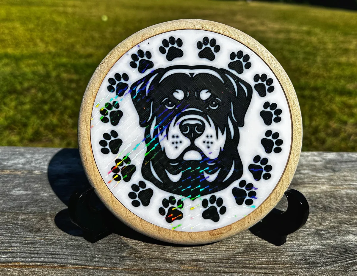 Maple Slotted Basket Base-Holographic Dog Base Insert
